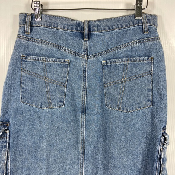 Sincerely Jules Blue Denim Jean Cargo Midi Skirt‎ Womens Junior Womens 11/29 - Picture 6 of 9